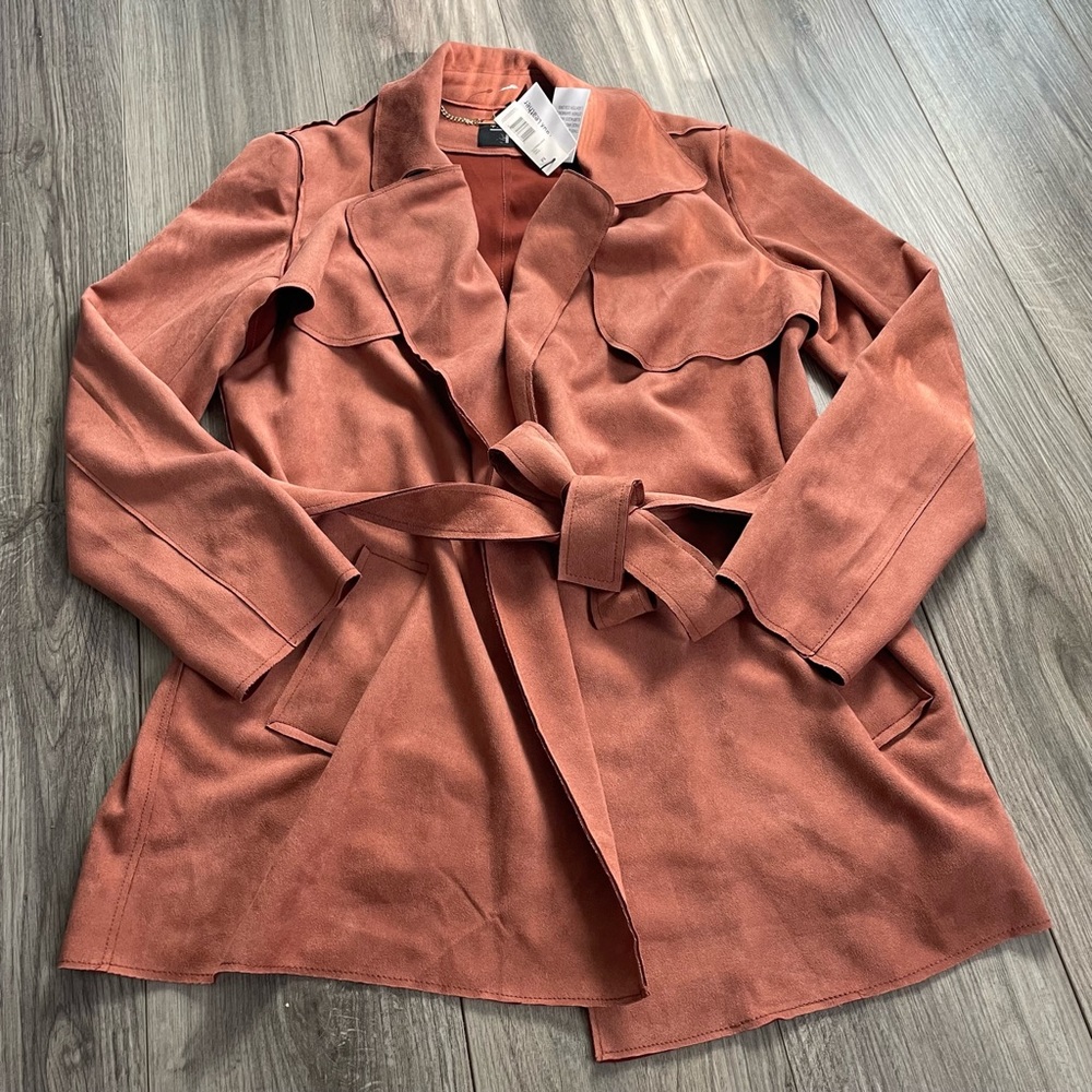 TAHARI vegan suede jacket NWT